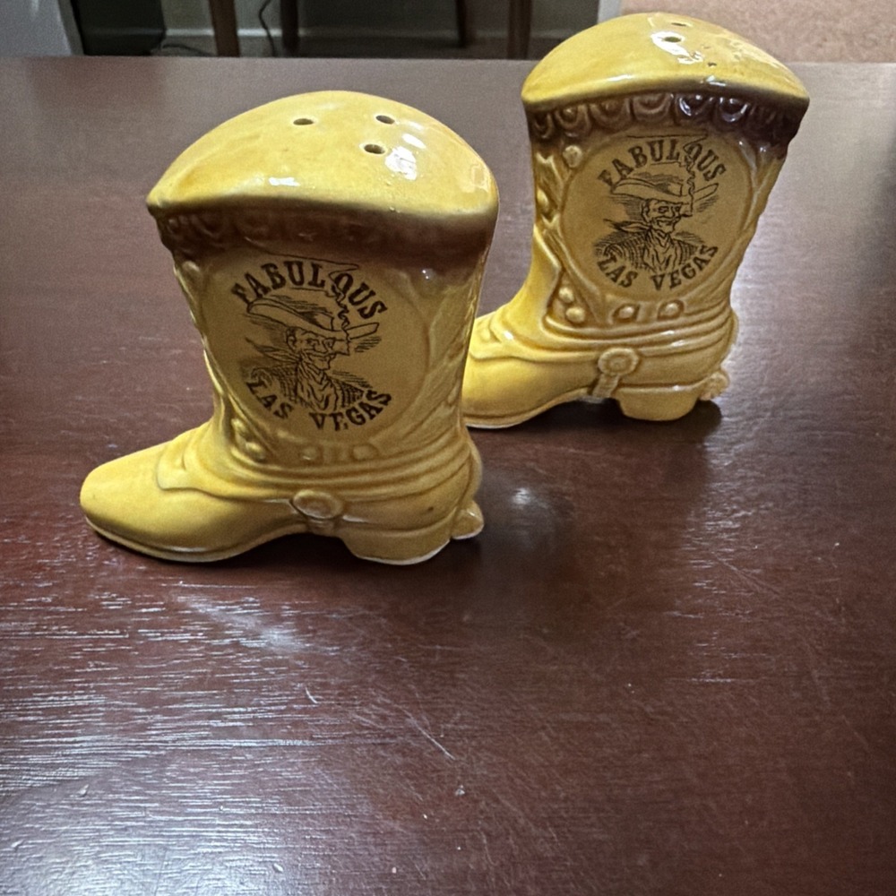 Vintage Vegas Cowboy Boots Salt and Pepper Shakers The Blue Grass State